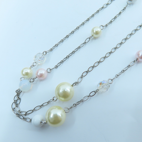 実際に弊社で買取させて頂いたANNA SUI/アナスイ パール/ストーン ロングネックレス/ピアス 2点セット の画像 1枚目