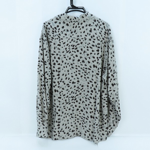 実際に弊社で買取させて頂いたWACKO MARIA/ワコマリア LEOPARD HAWAIIAN SHIRT L/S レオパード ハワイアンシャツ/アロハシャツ グレー系/XLの画像 1枚目