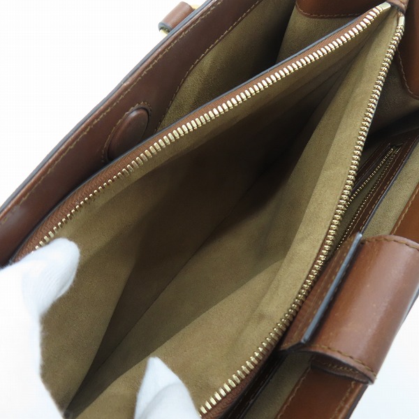 実際に弊社で買取させて頂いたGUCCI/グッチ GGスプリーム PVC×レザー 2WAYハンドバッグ ベージュ×ブラウン 409531の画像 4枚目