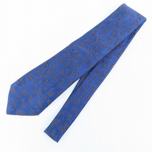 実際に弊社で買取させて頂いたLUIGI BORRELLI/ルイジ ボレッリ ペイズリー柄 ネイビーパープル系 シルク ネクタイ
