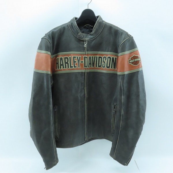 実際に弊社で買取させて頂いたHARLEY-DAVIDSON/ハーレーダビッドソン VICTORY LANE LEATHER JACKET/ビクトリーレーン レザージャケット 98057-13VM/VT