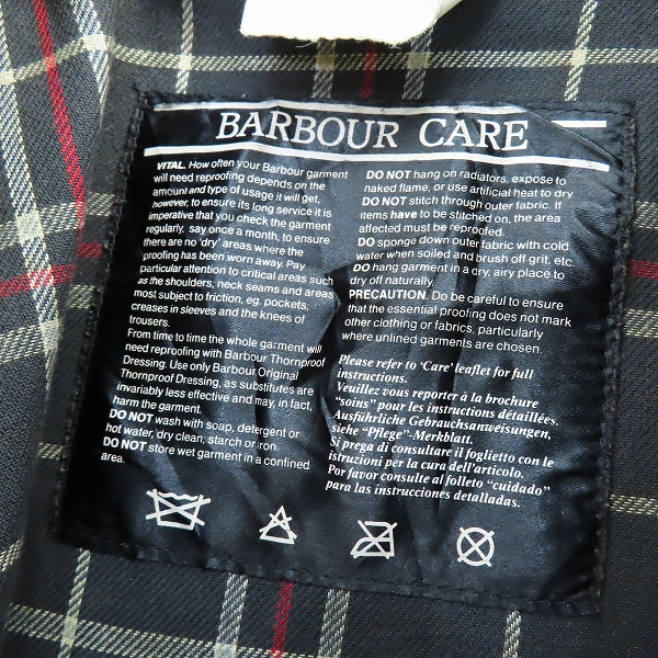 実際に弊社で買取させて頂いたBarbour/バブアー ヴィンテージ BURGHLEY/バーグレー オイルド ロングコート/36の画像 6枚目