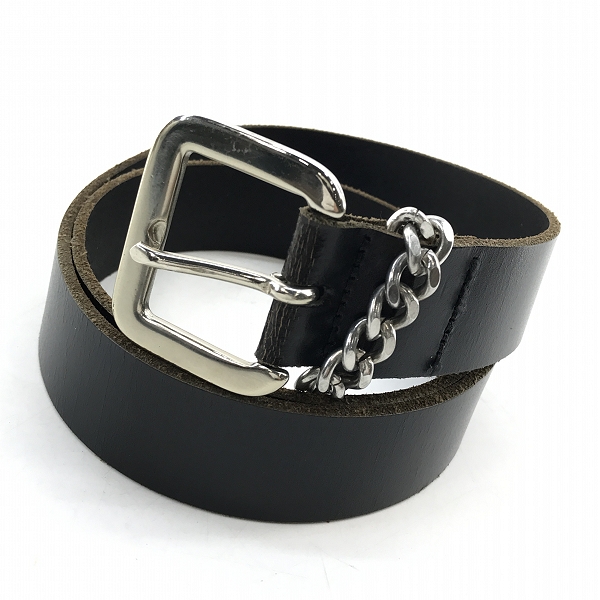 実際に弊社で買取させて頂いた【JPタグ】DIESEL/ディーゼル チェーン装飾 レザーベルト 90cm 