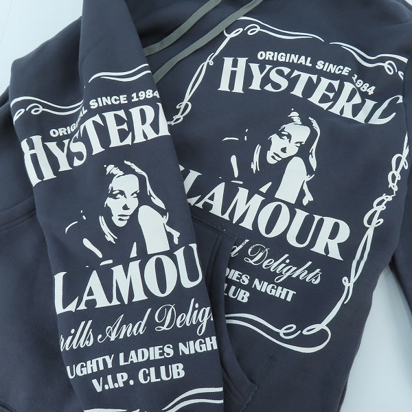 実際に弊社で買取させて頂いた【未使用】HYSTERIC GLAMOUR/ヒステリックグラマー 24AW ウイスキーラベル ガールプリント パーカー 02243CF04 /Lの画像 6枚目