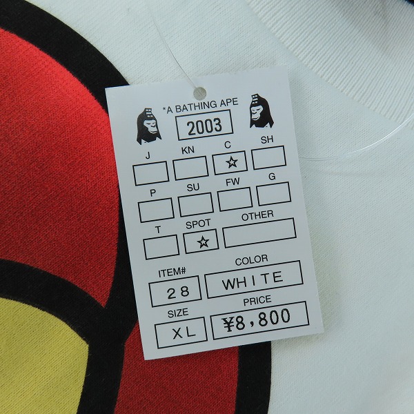 実際に弊社で買取させて頂いた(2)【未使用】A BATHING APE/アベイシングエイプ BAPE HEADS SHOW 2002 CHERIE T-shirt Tシャツ XL の画像 4枚目