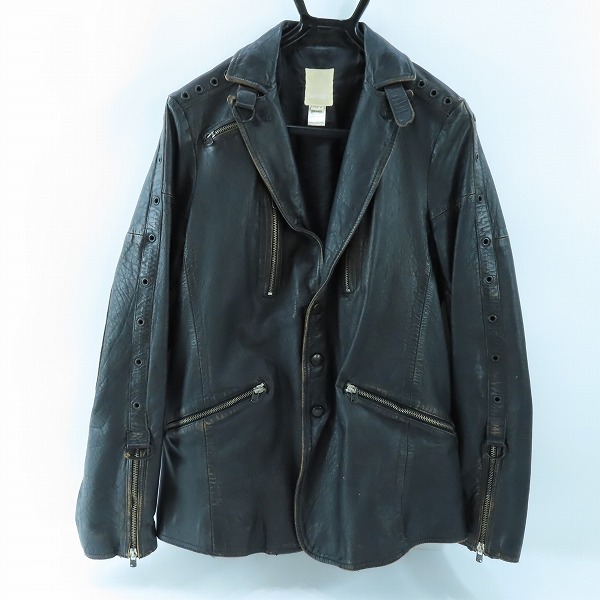 実際に弊社で買取させて頂いたDIESEL/ディーゼル クラック加工 カウレザー ジャケット M