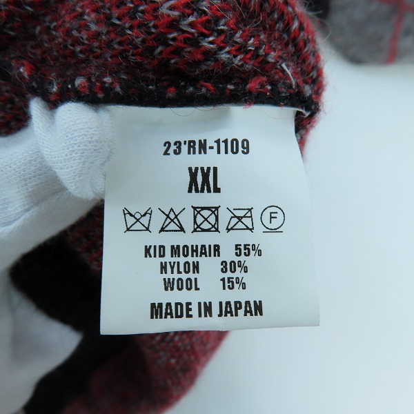 実際に弊社で買取させて頂いたRATS/ラッツ ARGYLE MOHAIR CREW NECK KNIT/アーガイル モヘヤ クルーネック ニット 23RN-1109/XXLの画像 3枚目