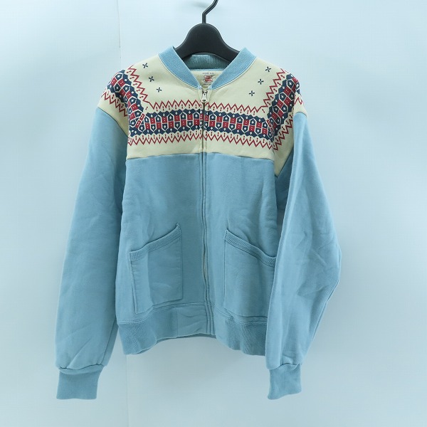 実際に弊社で買取させて頂いたTHE FLAT HEAD/フラットヘッド ジップアップ スウェット ブルー系/M 38-40