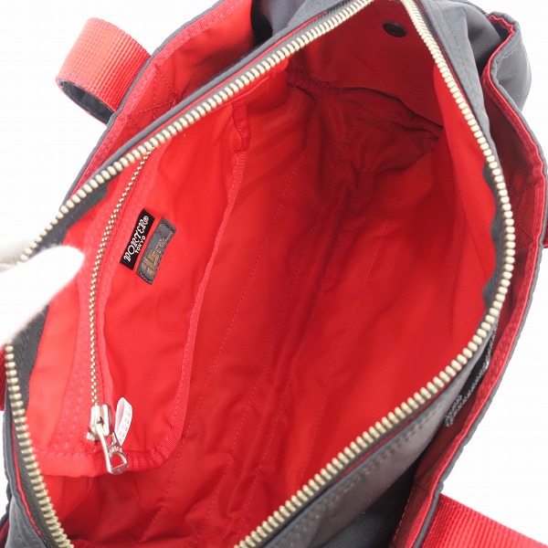 実際に弊社で買取させて頂いたPORTER/ポーター 2way ミニ ショルダー/トートバッグ ブラック×レッドの画像 3枚目