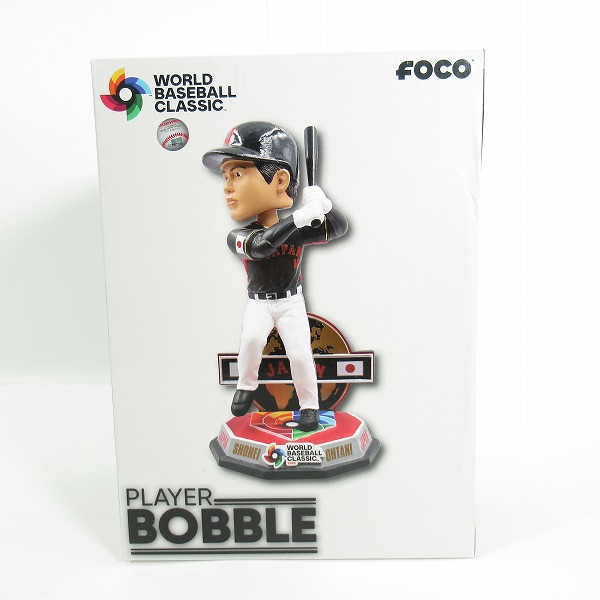 実際に弊社で買取させて頂いたFOCO PLAYER BOBBLE ボブルヘッド  WBC 2023 大谷翔平 打者 ビジターユニフォーム 侍ジャパン 首振り フィギュア