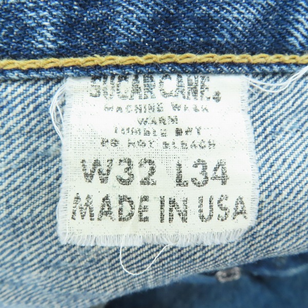 実際に弊社で買取させて頂いたSUGAR CANE/シュガーケーン インディゴ デニムパンツ W32L34の画像 3枚目