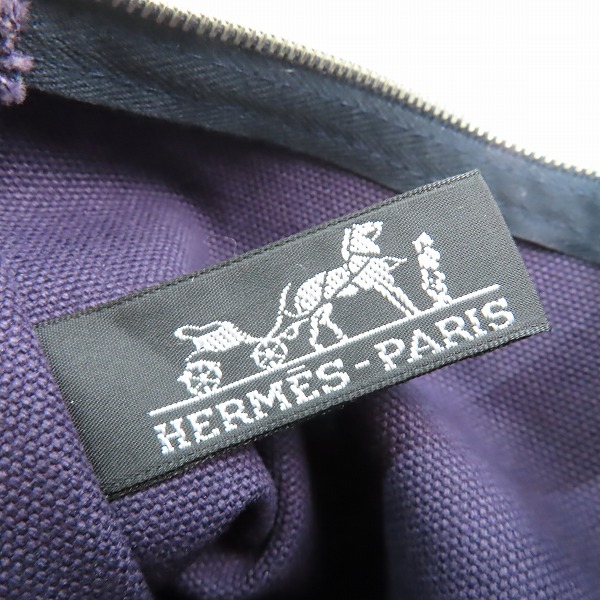 実際に弊社で買取させて頂いたHERMES/エルメス ヨッティングGM キャンバス ポーチの画像 4枚目