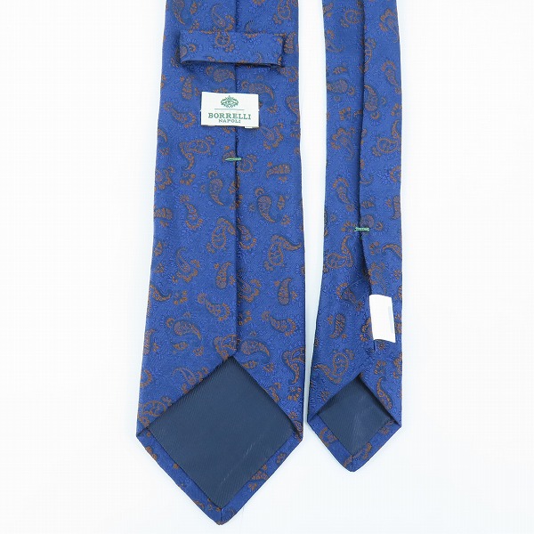 実際に弊社で買取させて頂いたLUIGI BORRELLI/ルイジ ボレッリ ペイズリー柄 ネイビーパープル系 シルク ネクタイの画像 2枚目
