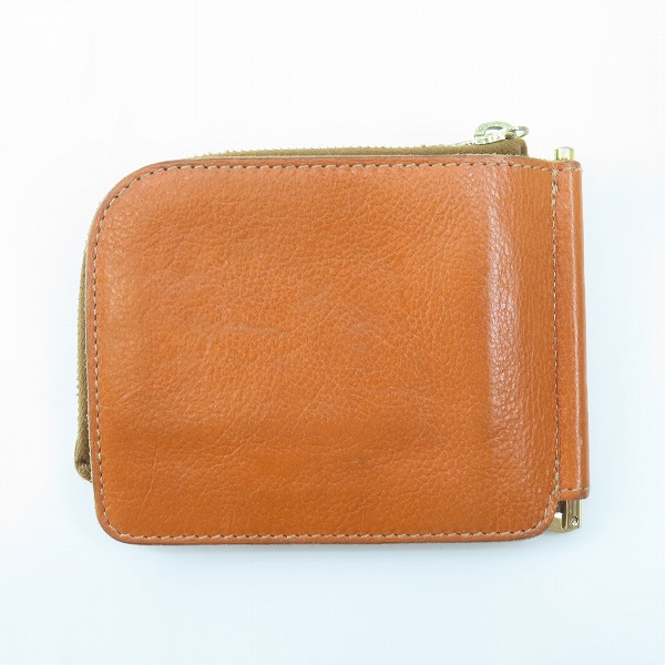 実際に弊社で買取させて頂いたIL BISONTE/イルビゾンテ レザー マネークリップウォレット コインケース付きの画像 1枚目