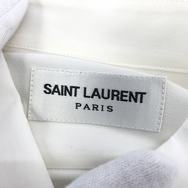 実際に弊社で買取させて頂いた(2)【未使用】SAINT LAURENT/サンローラン シルク100％ 長袖シャツ 510433 Y100W/F38の画像 2枚目
