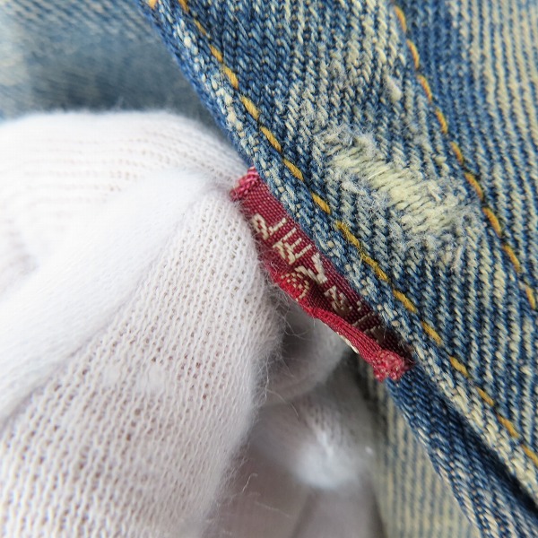 実際に弊社で買取させて頂いたLEVI'S/リーバイス 501XX 日本製 ダメージ加工 ボタンフライ デニムパンツ 55501 0206 /W34の画像 4枚目