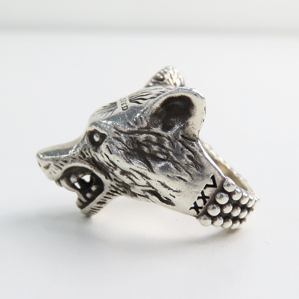 実際に弊社で買取させて頂いたGUCCI/グッチ ANGER FOREST LOVED XXV アンガーフォレスト ウルフヘッドリング/14号の画像 2枚目