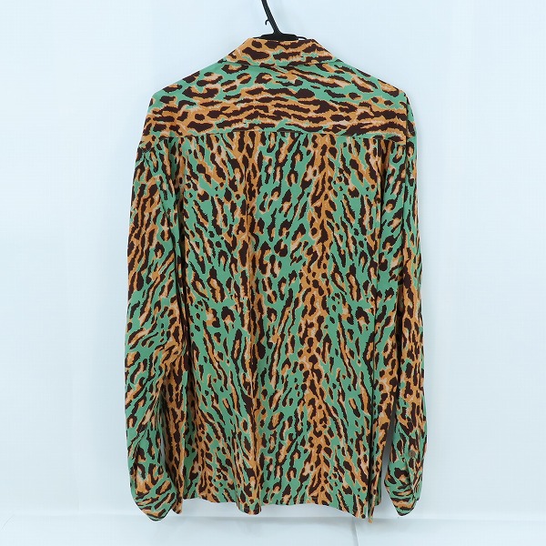 実際に弊社で買取させて頂いたWACKO MARIA/ワコマリア LEOPARD HAWAIIAN SHIRT L/S レオパード ハワイアンシャツ/アロハシャツ グリーン/XLの画像 1枚目
