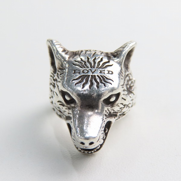 実際に弊社で買取させて頂いたGUCCI/グッチ ANGER FOREST LOVED XXV アンガーフォレスト ウルフヘッドリング/14号の画像 1枚目