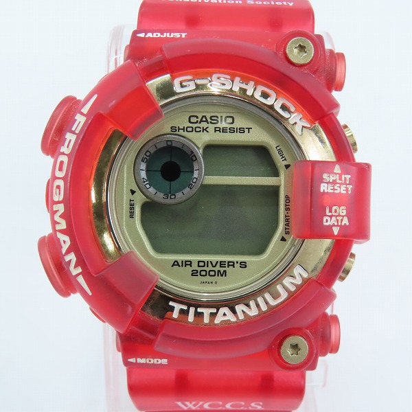 実際に弊社で買取させて頂いたG-SHOCK/Gショック FROGMAN/フロッグマン トリプルマンタモチーフ DW-8201WC レッド【動作未確認】 