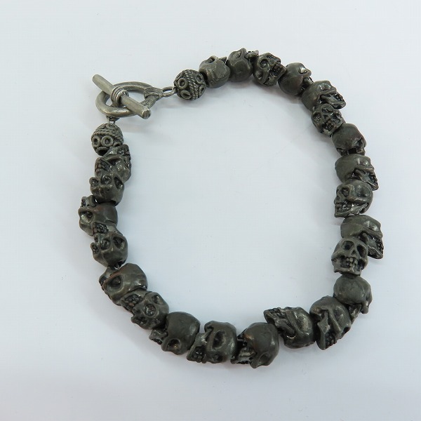 実際に弊社で買取させて頂いたNECROMANCE/ネクロマンス スカルブレスレット Tバーの画像 5枚目