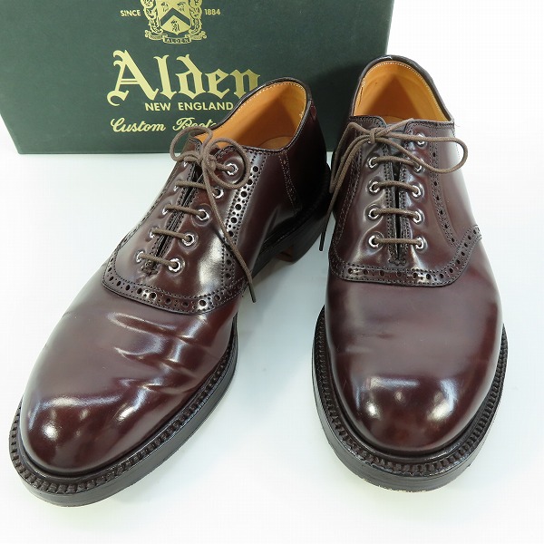 実際に弊社で買取させて頂いたALDEN×BARNEYS NEWYORK/オールデン×バーニーズニューヨーク コードバン サドル シューズ 5996/7.5