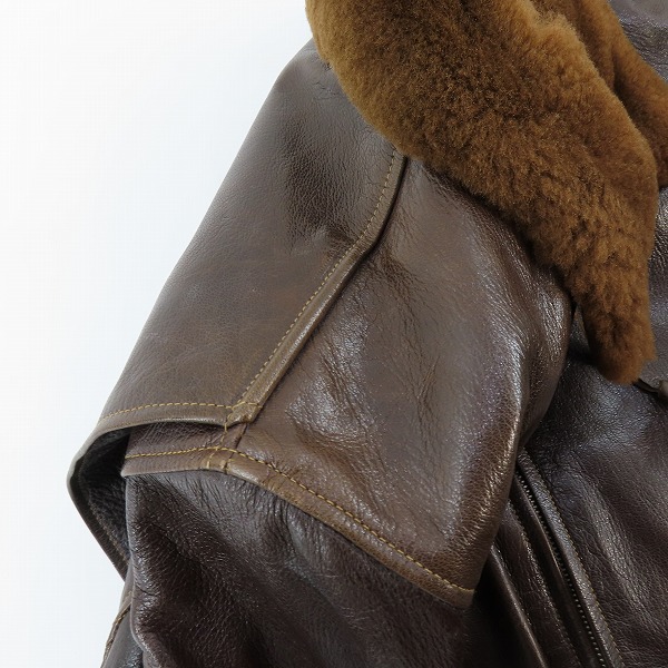 実際に弊社で買取させて頂いたBUZZRICKSON'S/バズリクソンズ AN6552 赤リブ レザーフライトジャケット BR80445/40の画像 4枚目