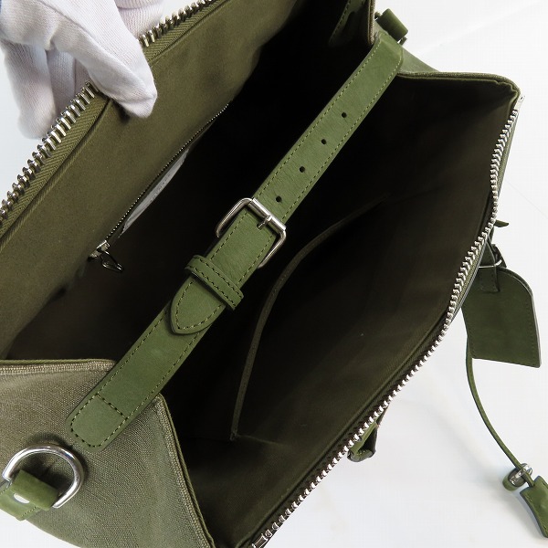 実際に弊社で買取させて頂いたreadymade/レディメイド SS23 ロゴ刺繍 ダメージ加工 レザー × キャンバス ボストンバッグ/ジムバッグの画像 3枚目