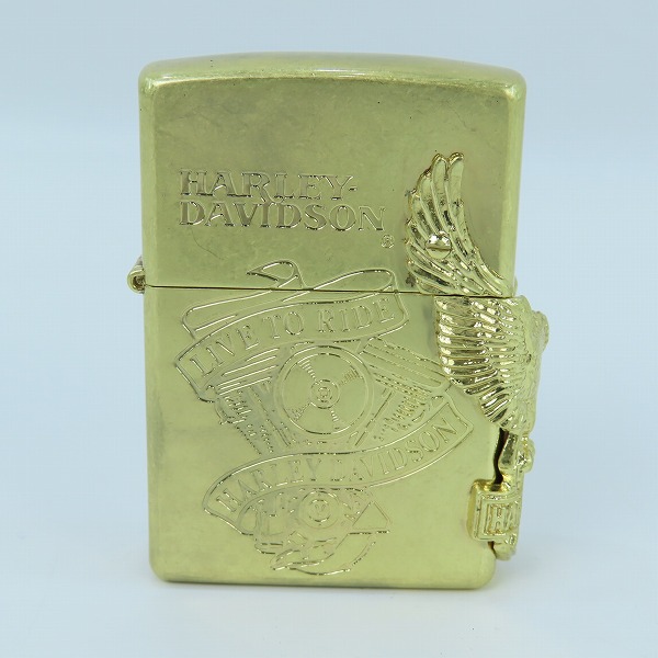 実際に弊社で買取させて頂いたZIPPO/ジッポー Harley-Davidson/ハーレーダビッドソン LIVE TO RIDE サイドメタル貼り 1996年製