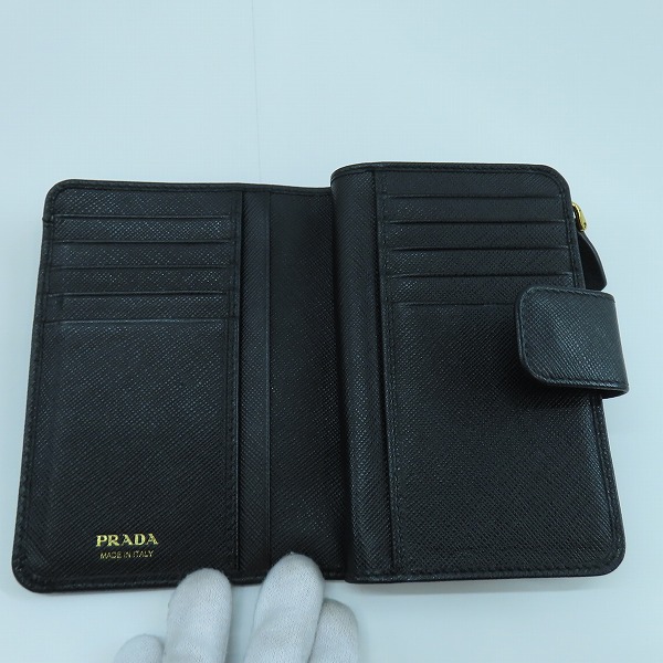実際に弊社で買取させて頂いたPRADA/プラダ サフィアーノ サフィアーノ トライアングル  ウォレット/二つ折り財布 1ML225の画像 3枚目