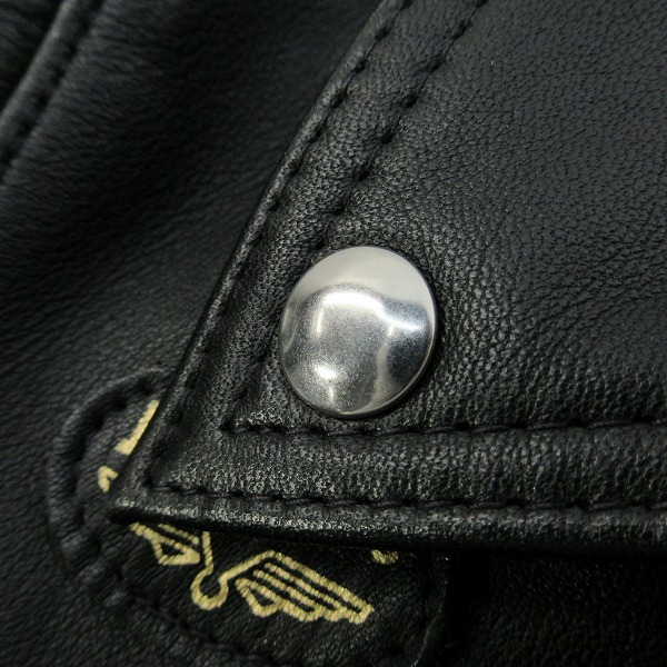 実際に弊社で買取させて頂いたLewis Leathers×HYSTERIC GLAMOUR/ルイスレザー×ヒステリックグラマー ダブルライダースジャケット 0153LB04/Fの画像 9枚目
