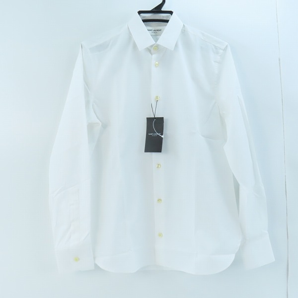 実際に弊社で買取させて頂いた(1)【未使用】SAINT LAURENT/サンローラン 19SS プレーン 長袖シャツ 536096 Y216W/36