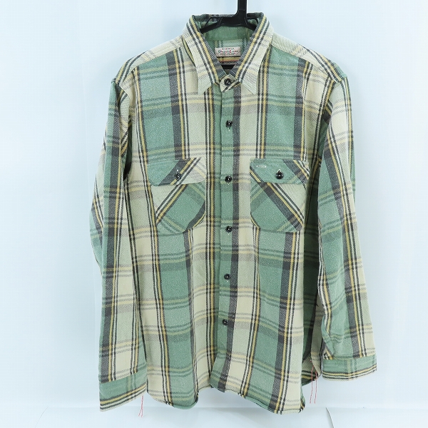 実際に弊社で買取させて頂いたSUGAR CANE/シュガーケーン チェック柄 ネルシャツ SC27118 グリーン系 XL