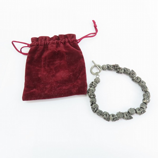 実際に弊社で買取させて頂いたNECROMANCE/ネクロマンス スカルブレスレット Tバーの画像 8枚目