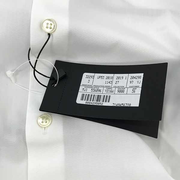実際に弊社で買取させて頂いた(1)【未使用】SAINT LAURENT/サンローラン 19SS プレーン 長袖シャツ 536096 Y216W/36の画像 6枚目