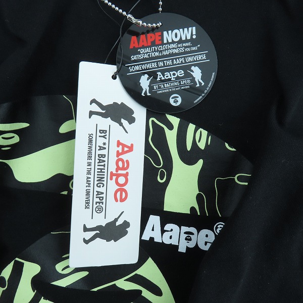 実際に弊社で買取させて頂いた【未使用】AAPE BY A BATHING APE/エーエイプバイアベイシングエイプ プリント 半袖Tシャツ/XLの画像 6枚目
