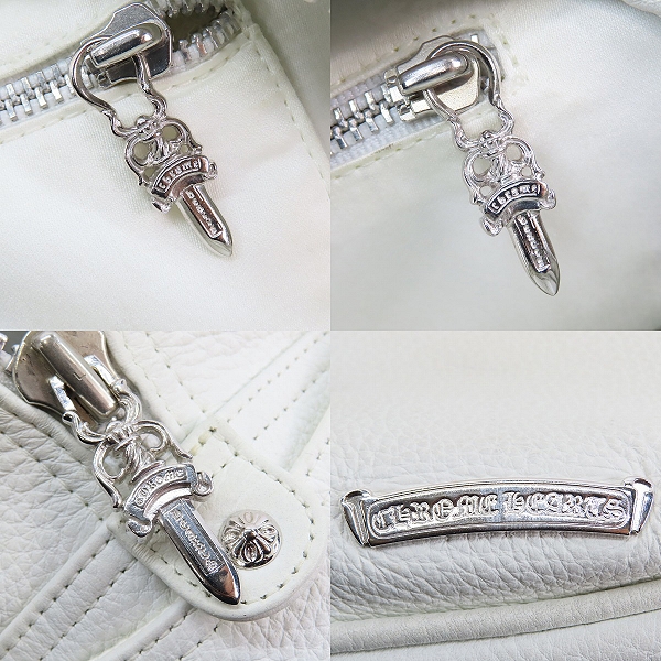 実際に弊社で買取させて頂いたCHROME HEARTS/クロムハーツ GYM3 MED CRS CHARM セメタリークロスパッチ ミディアム ホワイト チャーム付き/M の画像 6枚目