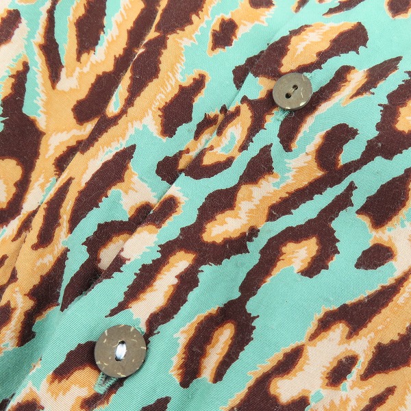 実際に弊社で買取させて頂いたWACKO MARIA/ワコマリア 22FW レオパード柄 長袖 ハワイアンシャツ/アロハシャツ/Lの画像 4枚目