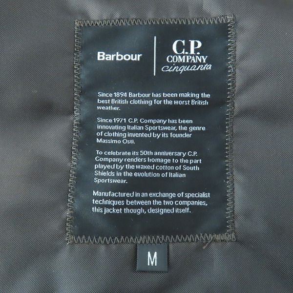 実際に弊社で買取させて頂いたBarbour × C.P. COMPANY/バブアー × シーピーカンパニー Mille WAX Jacket /ミルジャケット 50周年記念モデル/Mの画像 4枚目