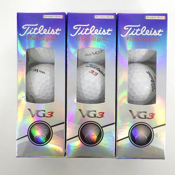 実際に弊社で買取させて頂いた【未使用/オウンネーム】Titleist/タイトリスト VG3 ゴルフボール RAINBOW PEARL/レインボーパール 3スリーブ