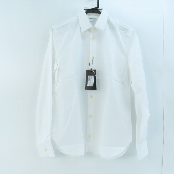 実際に弊社で買取させて頂いた(2)【未使用】SAINT LAURENT/サンローラン 19SS プレーン 長袖シャツ 536096 Y216W/36