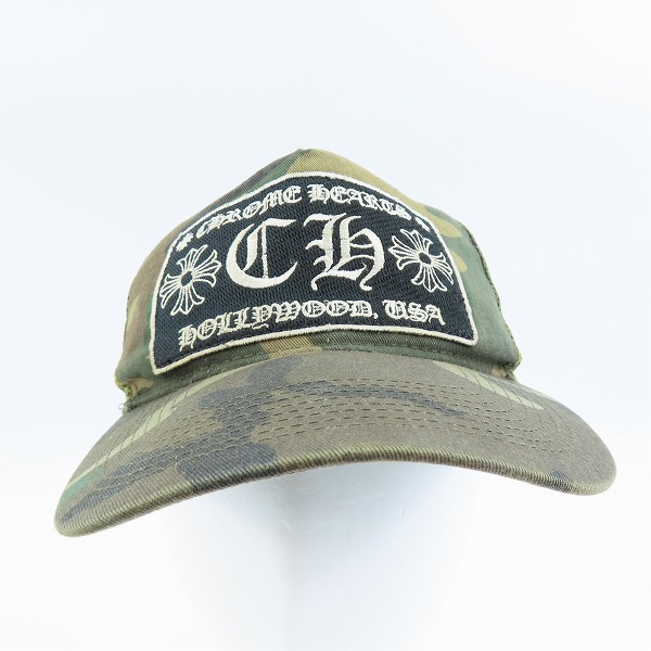 実際に弊社で買取させて頂いたCHROME HEARTS/クロムハーツ TRUCKER CAP/カモフラ/迷彩 CHクロスボタン トラッカー メッシュキャップ/4の画像 1枚目