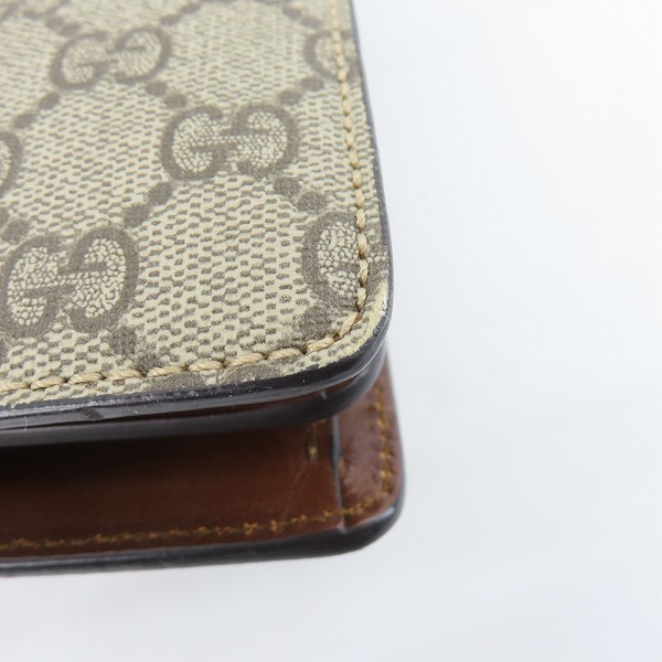 実際に弊社で買取させて頂いたGUCCI/グッチ GGスプリーム PVC×レザー 2WAYハンドバッグ ベージュ×ブラウン 409531の画像 7枚目
