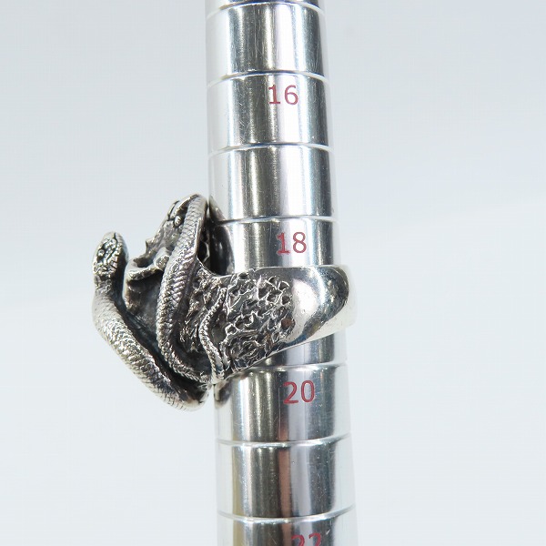 実際に弊社で買取させて頂いたCRAZY PIG DESIGNS/クレイジーピッグ スカル＆スネークリング 19号の画像 8枚目