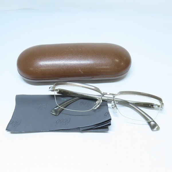 実際に弊社で買取させて頂いた999.9/フォーナインズ ハーフリム 度入り眼鏡/メガネフレーム M-21の画像 8枚目
