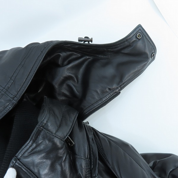 実際に弊社で買取させて頂いたAKM/エーケーエム ラムレザー ダウンジャケット ブラック/Lの画像 6枚目