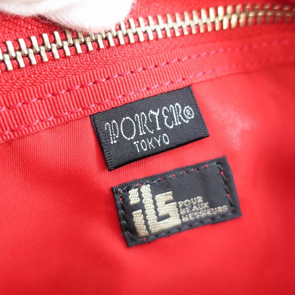 実際に弊社で買取させて頂いたPORTER/ポーター 2way ミニ ショルダー/トートバッグ ブラック×レッドの画像 4枚目
