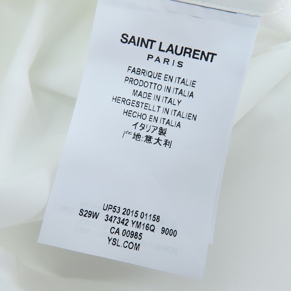 実際に弊社で買取させて頂いた(2)【未使用】SAINT LAURENT/サンローラン 17SS コットン ドレスシャツ 347342 YM16Q/36の画像 3枚目