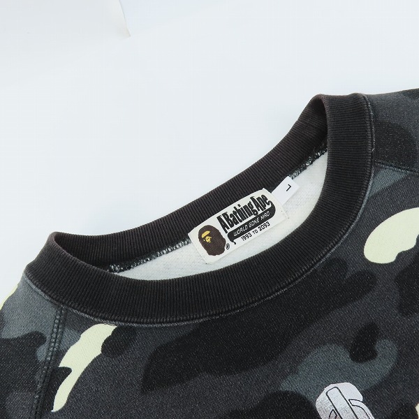 実際に弊社で買取させて頂いたA BATHING APE/アベイシングエイプ WGM カモフラ シャークスウェット トレーナー 001SWD301008X/Lの画像 5枚目