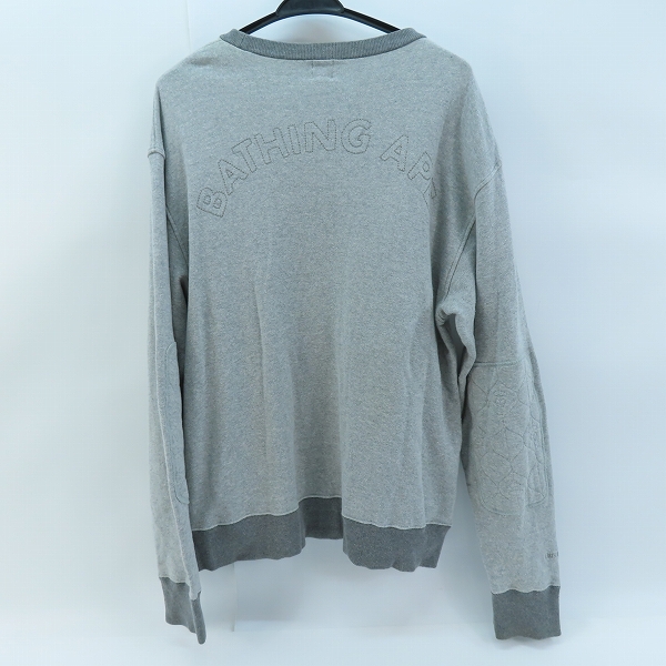 実際に弊社で買取させて頂いたA BATHING APE/アベイシングエイプ 胸ポケットデザイン  スウェット グレー/Lの画像 1枚目